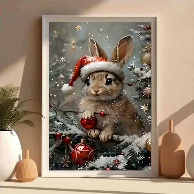 The AB 5D DIY Diamond Painting Set, featuring a cartoon Christmas bunny design, is an ideal choice for beginners.