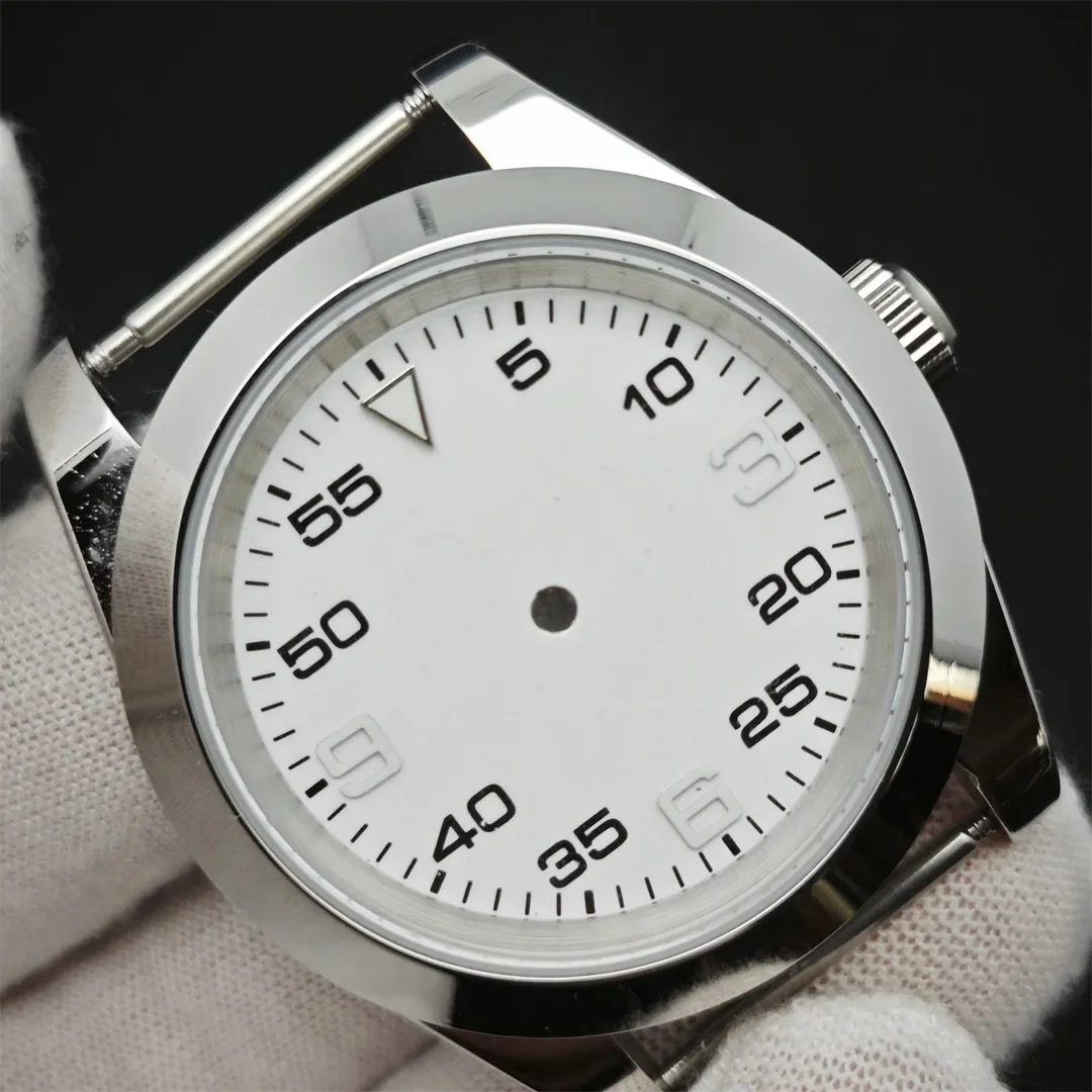 39mm Case 8215 Steel Watch Case with Sapphire Crystal  for ETA2836/ Miyoda 8215/ Mingzhu 2813 3804 Movement Steel Back Cover