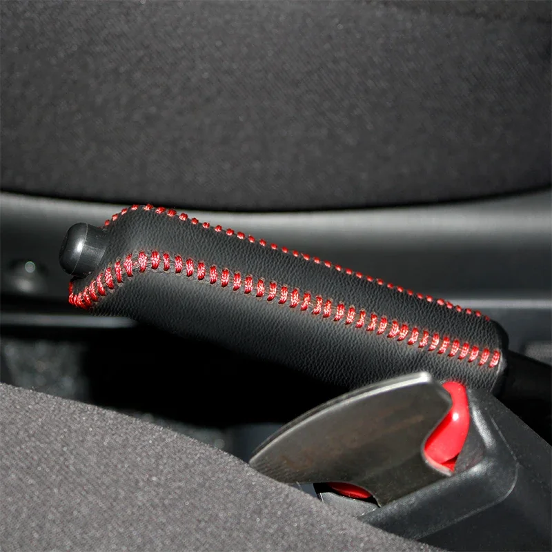 Top layer leather Case for handbrake Cover For Suzuki Jimny hand brake cover Top genuine leather cover handbrake auto
