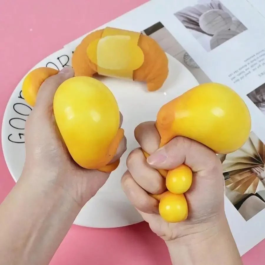 Simulation Croissant Squishy, Western Dessert Food Play Stress Relief Ball, Kids Decompression Squeeze Toy