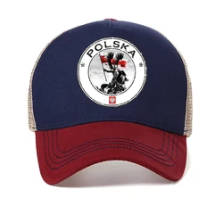 Berretto da Baseball da uomo con grafica bandiera della polonia stampato in 3D estate Casual polonia Polska Husarz cappello Cool Summer Mesh Trucker hats