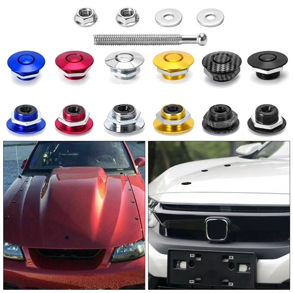 1 Stück Bunter Schnellverschluss-Druckknopf-Clip aus Aluminium für Frontstoßstange und Motorhaube, Auto-Zubehör, Karosserie-Kit, Motorhaubenverriegelung