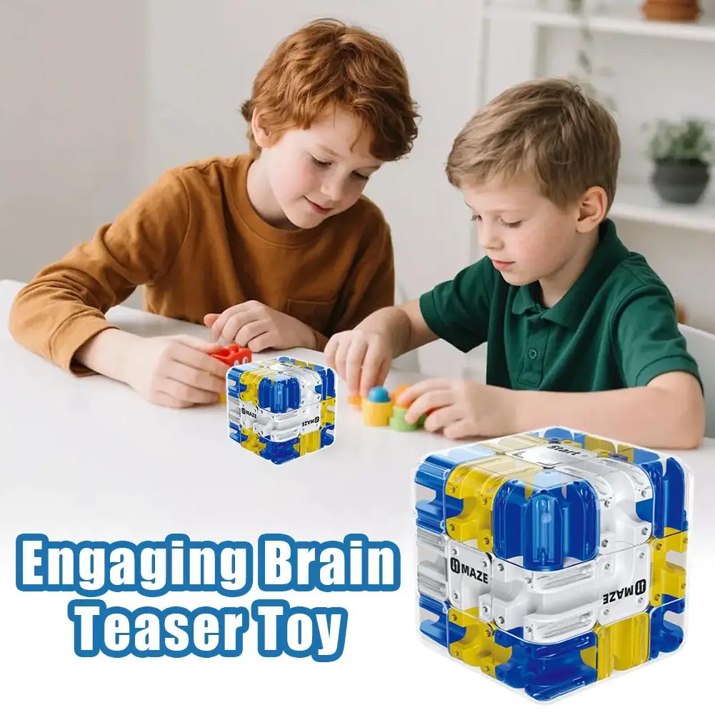 Fingertip 3D Ball Maze Cube, Smooth Rotation Puzzle Toy, Anti-Stress Interactive Cube Game for Highly Interactive and Fun