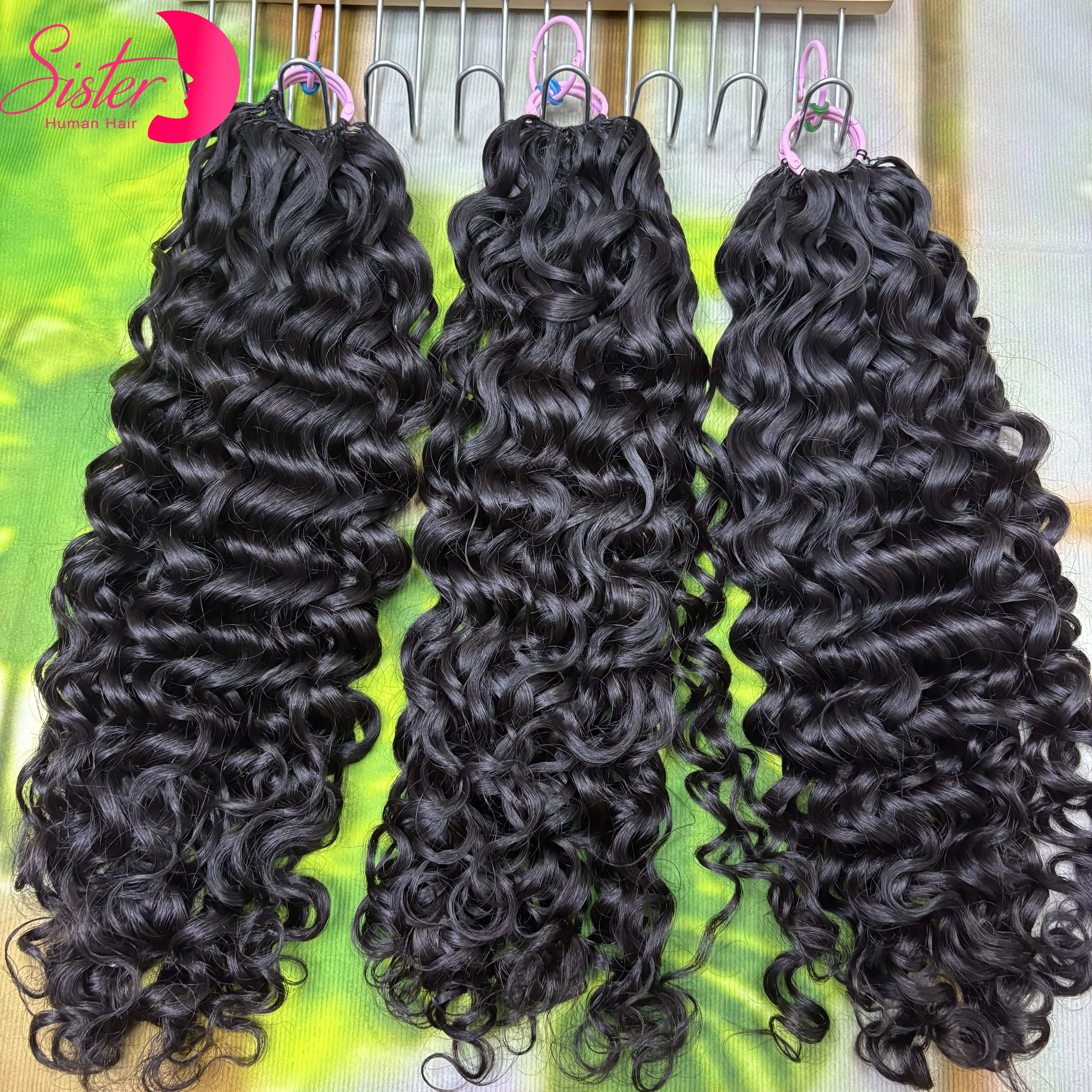 

100g/Pack Water Wave Knotless Pre-Separated Crochet Hair Extensions Human Hair Kinky Curly Crochet Feather Human Hair Extensions