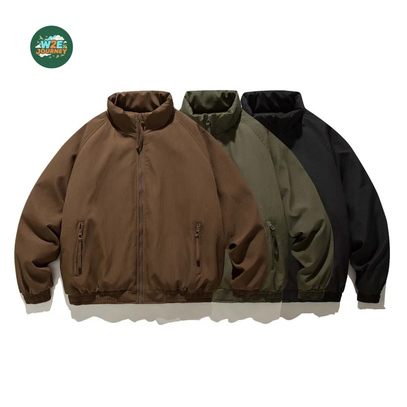 

W2EJOURNEY Top Quality EU US Size Luxury Outdoor Wear Winter Fall Loose Stand Collar Raglan Sleeve Bomber Padded Jacket