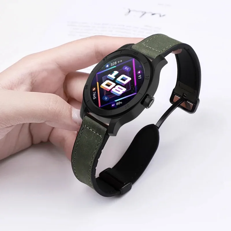 Rindsleder armband für Huawei Uhr GT Cyber mit Gehäuse Sport Uhren armband für Huawei Uhr GT Cyber Frau Mann Gürtel Correa Armband