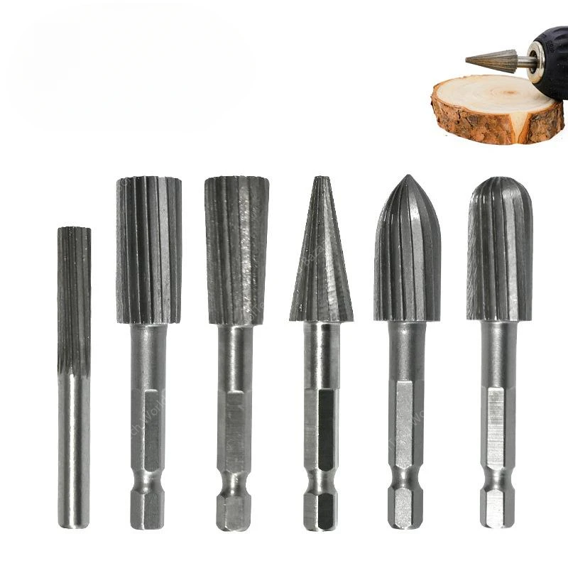 

Hexagonal handle woodworking rotary file hand electric drill reaming special-shaped grinding head set combination engraving tool