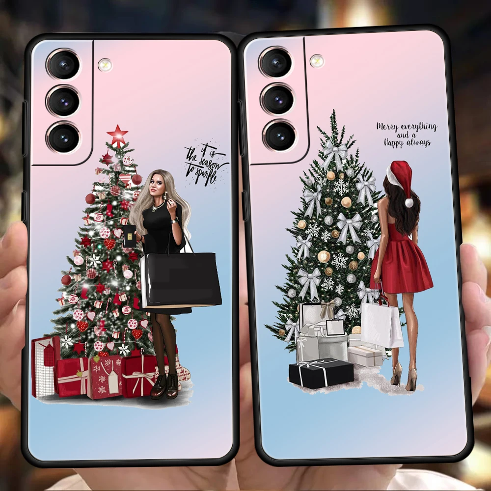

New Year Merry Christmas Phone Case For Samsung Galaxy S24 S23 S22 S20 S21 FE Ultra S24 S23 S10 S10E S9 S8 Plus 5G Phone Cover
