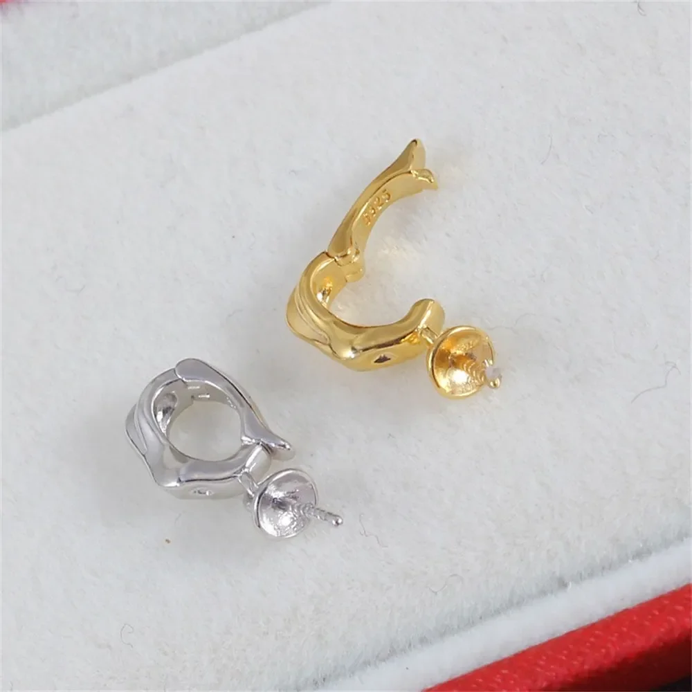 

Подвеска из стерлингового серебра 925 пробы с жемчугом, DIY пустая ободок, чашка, ювелирные изделия для рукоделия, фурнитура для подвески с полыми зубцами