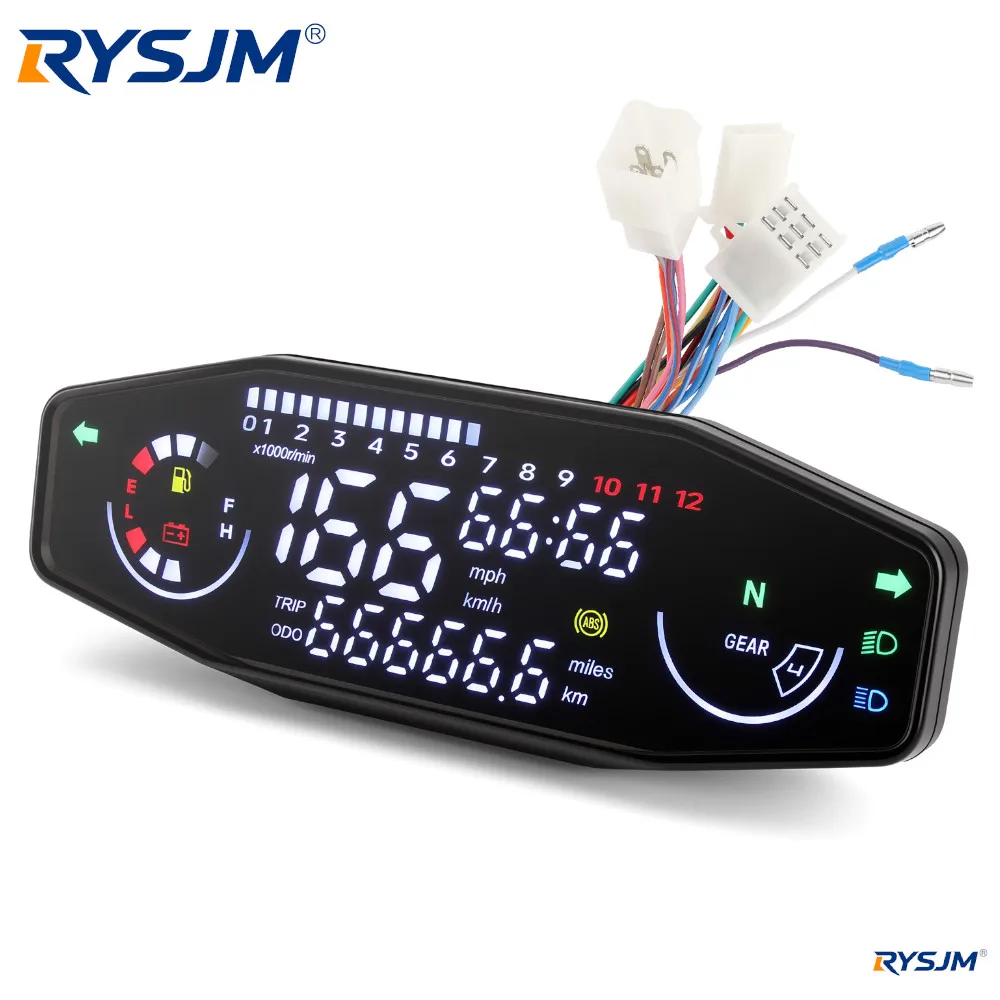 Motorcycle Speedometer Moto Dashboard Oil Gauge Tachometer Odometer Voltmeter Digital Meters With Gear For Russian KR200