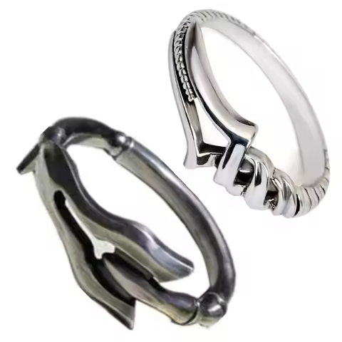 Anime Spear of Longinus Cosplay Prop Silver Color Ring Metal Adjustable Unisex Rings