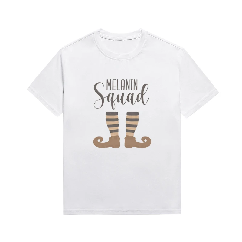 

Melanin Squad Women's Tops Fun Cartoon Graphic Printing Tee Cotton Basic Style T Shirt Custom Tees