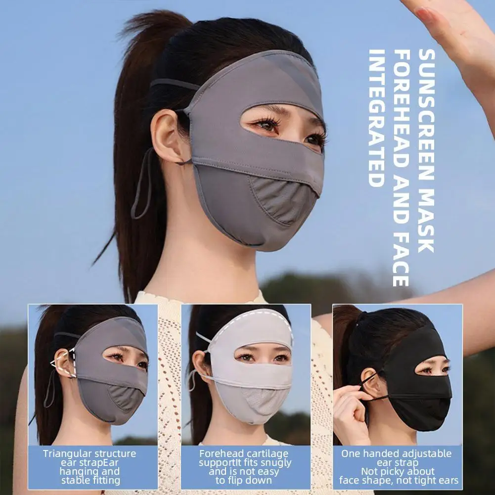 

Дышащий солнцезащитный шарф для лица, ледяная шелковая маска, летняя цветная вуаль для лица, уличные шарфы, солнцезащитная маска, однотонный солнцезащитный крем F N1V2