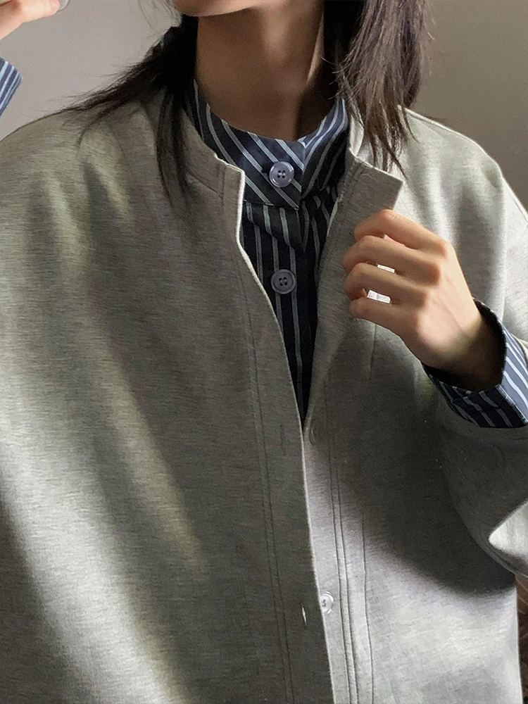 

Американский ретро-поддельный свитер из двух частей, кардиган, мужской осенний новый высококачественный студенческий стиль, полосатый джемпер, свободный крой, Yout...