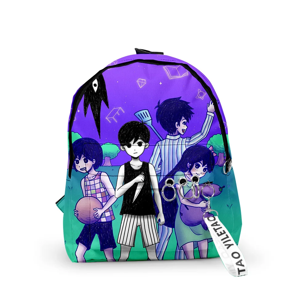 

Classic Popular Funny Game Omori Backpacks Boys/Girls School Bags 3D Print Keychains Oxford Waterproof Cute Small Backpacks