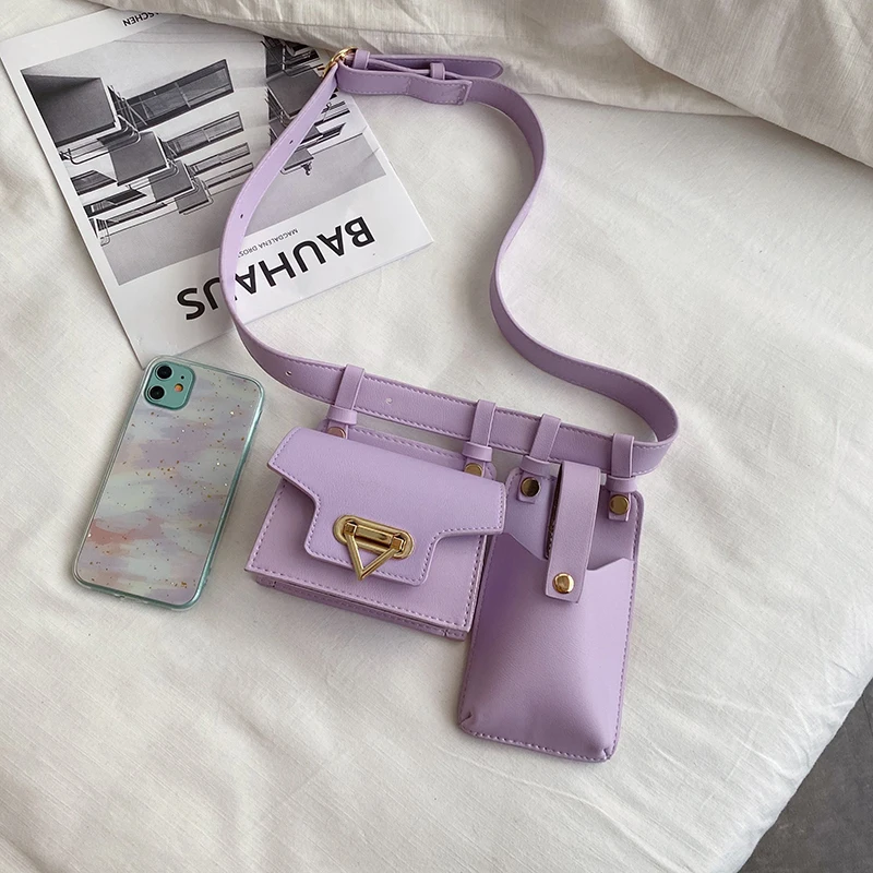 2023 neue 2Pcs Taille Taschen für Frauen Hohe Qualität PU Brust Tasche Designer Bodypack Nette Taille Pack Luxus Geldbörse umhängetasche – Detail 11