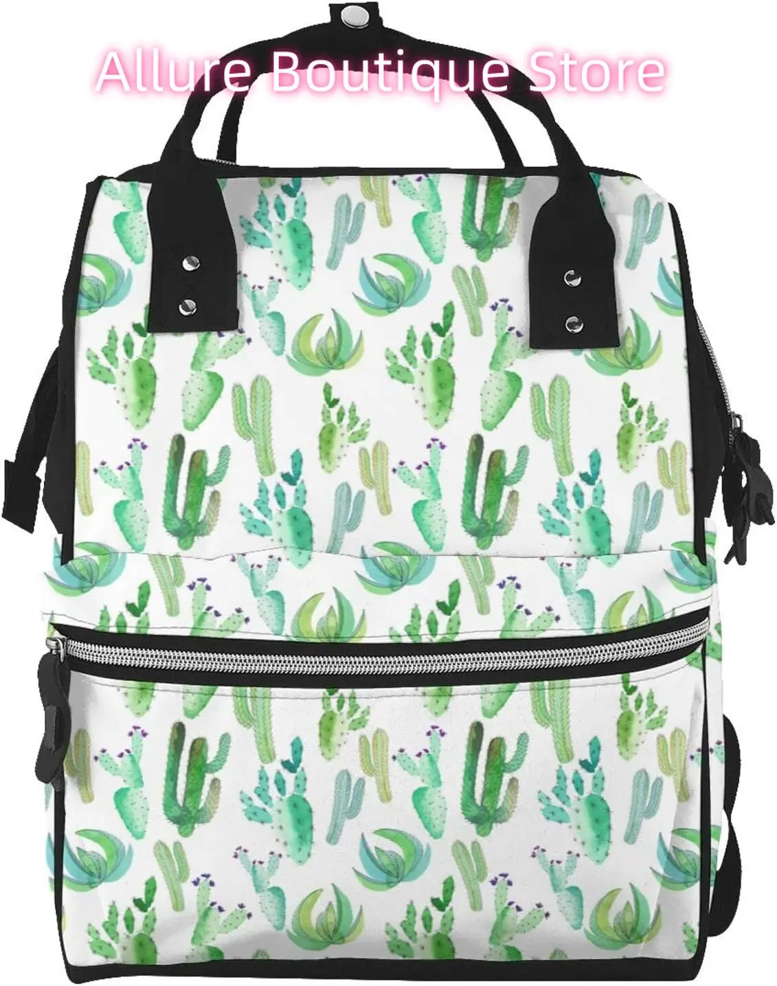 

Tropical Cute Cactus Diaper Bag Backpack for Women Large Capacity Nappy Bag Multifunction Waterproof Mummy Backpacks for Mom Dad