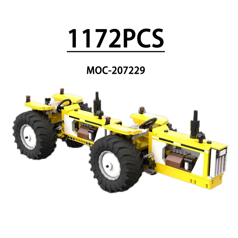 MOC-207229 Building Block Double-Row Tractor Tandem Trailer Model, 1172 Pieces, Children's Birthday, Christmas New Year Toy Gift