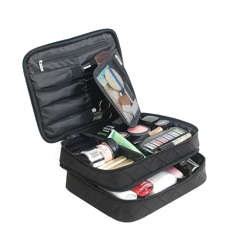 

Lingge Waterproof Double-layer Large-capacity Multi-functional Partition Wash Storage Bag