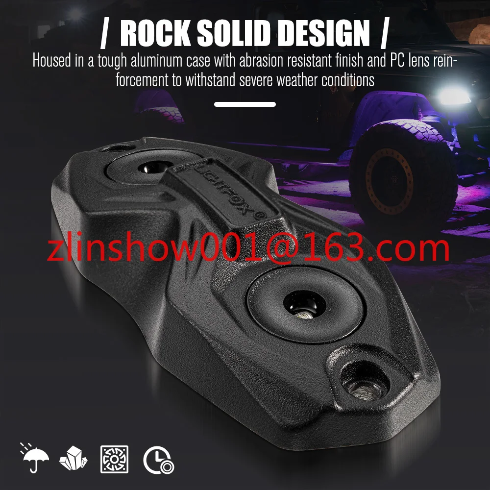 8 PCS 8 Pods 4x4 Off Road Multicolor Impermeable APP Control Modo de música Underglow LED RGBW Rock Lights