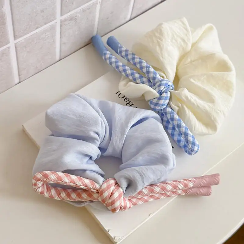バレエスタイルのフレッシュカラーヘアロープ – 韓国大腸ヘアゴム、女の子の高級弾性おだんごヘアバンド
