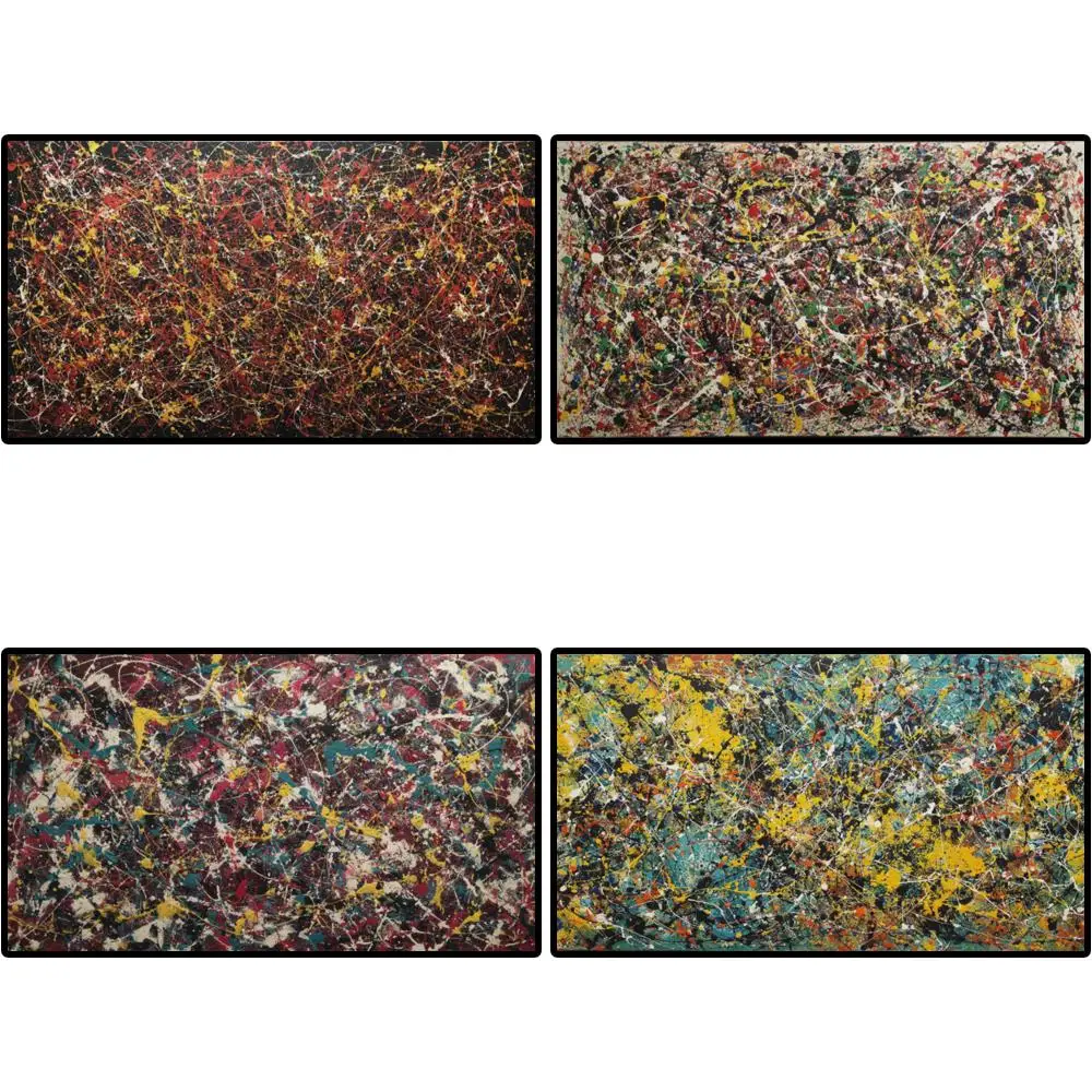 Large Abstract Canvas Print Jackson Pollock Style Colorful Splatter Paint Wall Art Expressionist Contemporary Living Room Decor