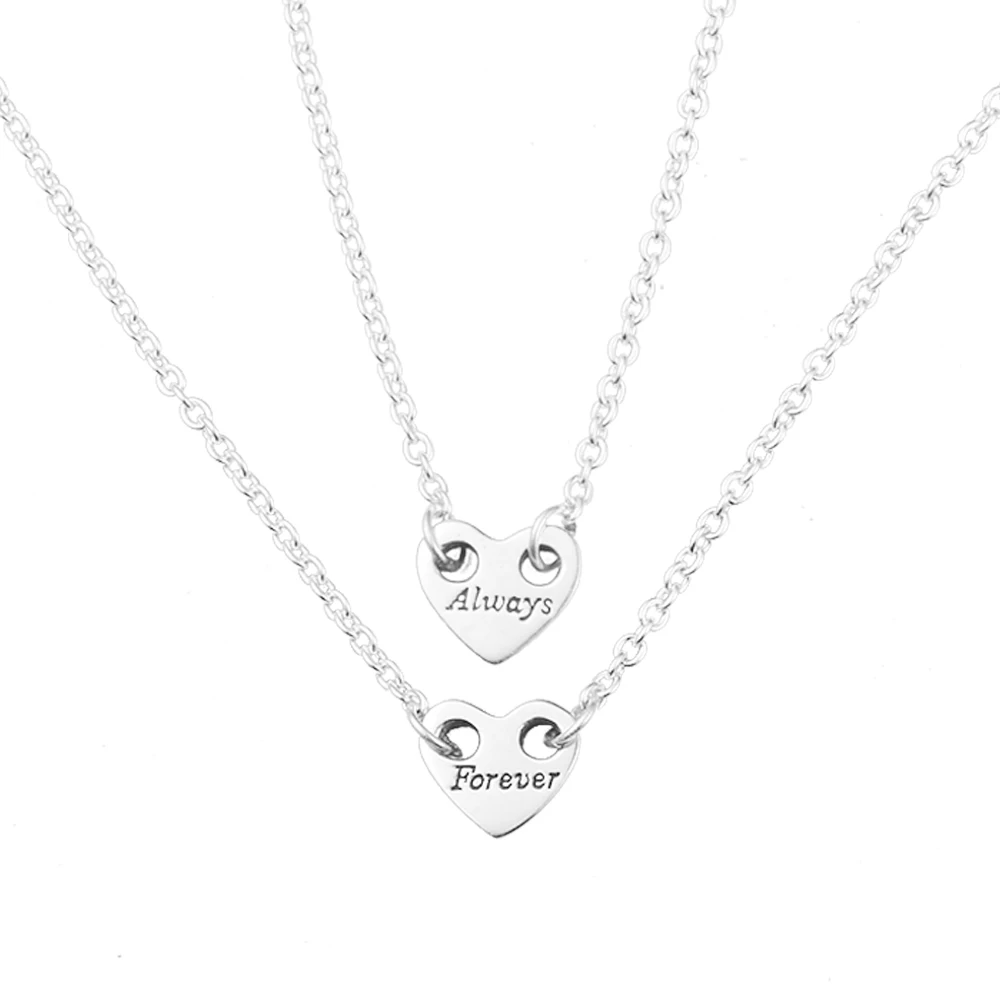 Forever & Always Splittable Heart Collier Necklaces Sterling Silver Chain Woman Jewelry Making Fits Original Charms Mother's Day