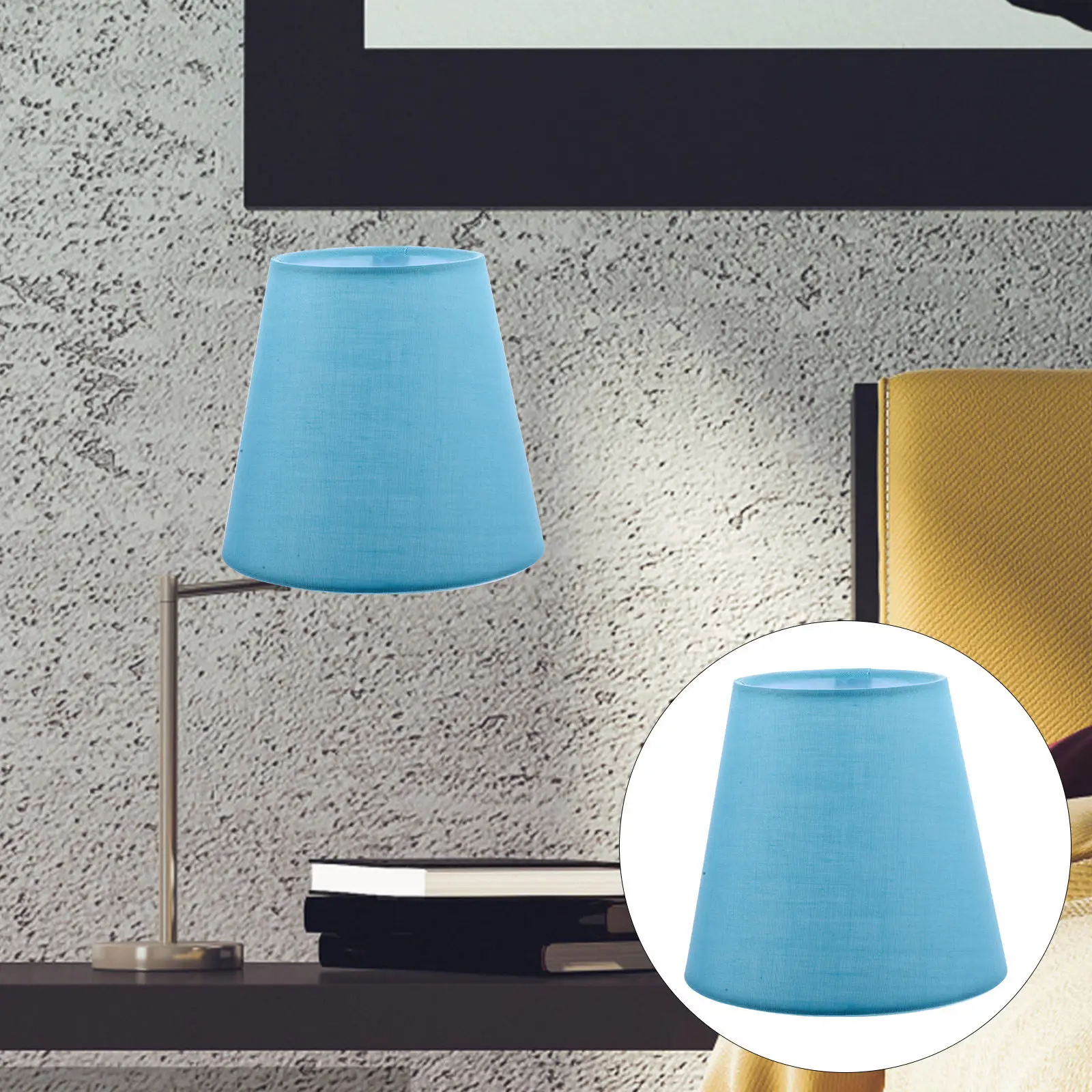 

Простой светло-голубой тканевый абажур на прищепке для замены, для спальни, гостиной, настольной или напольной лампы