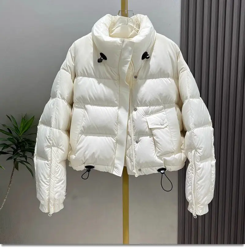 Winter Cotton Down Parka Warmer Women\'s Lightweight Water-Resistant Puffer Coat Thick Zipper Loose Outerwear Female