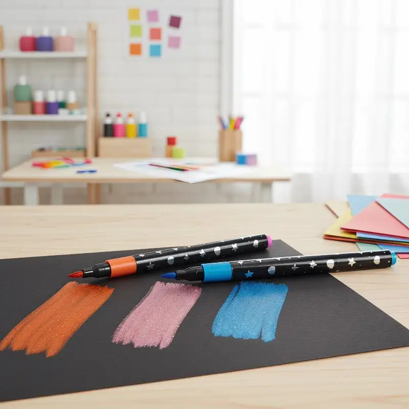 12/24 Colors Metallic Paint Markers with Glitter for Artistic Home DIY Projects
