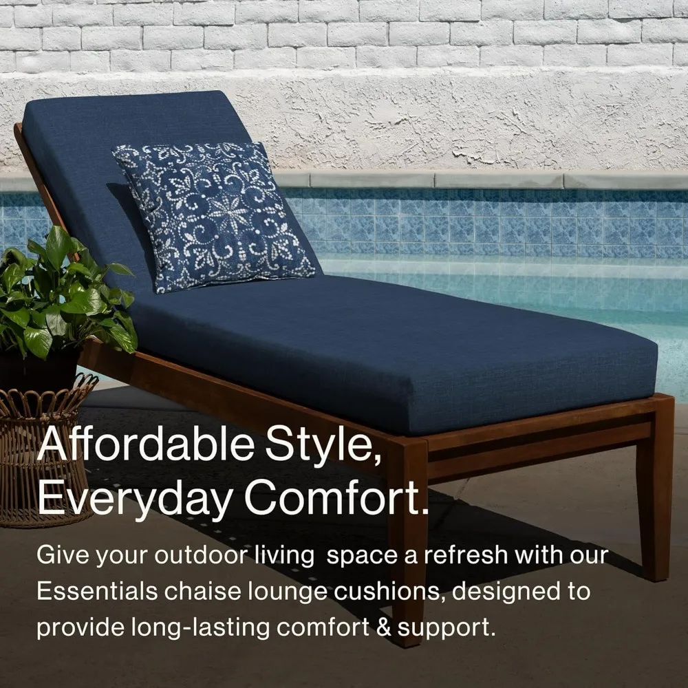 كرسي استرخاء أساسيات خارجية على شكل قرص العسل، مقاس 21 × 70، وسادة كرسي هامبتون كحلي لأثاث الفناء #2