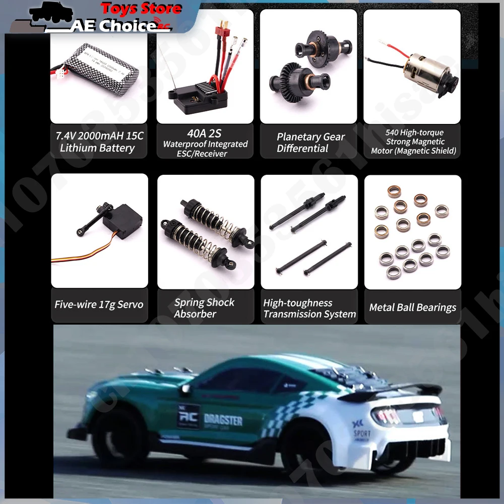 Drift RC Racing Car 1/14 Ford Mustang RC Car High Speed 2.4G 4WD Drift Remote Control Muscle Car Toys for Boys