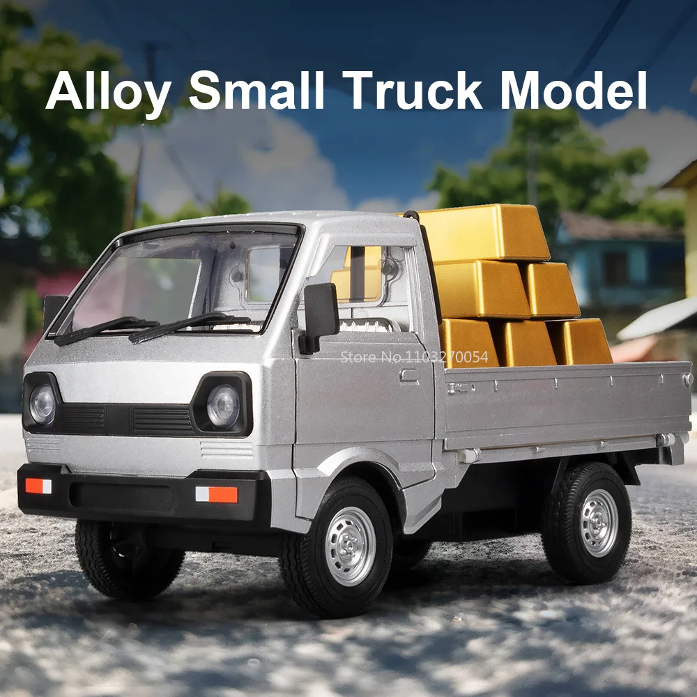 1/24 Alloy Truck Car Model Toys Simulation Diecast Metal Sound Light Pull Back Vehicles Kids Gifts Boys Toy Decorative Ornaments