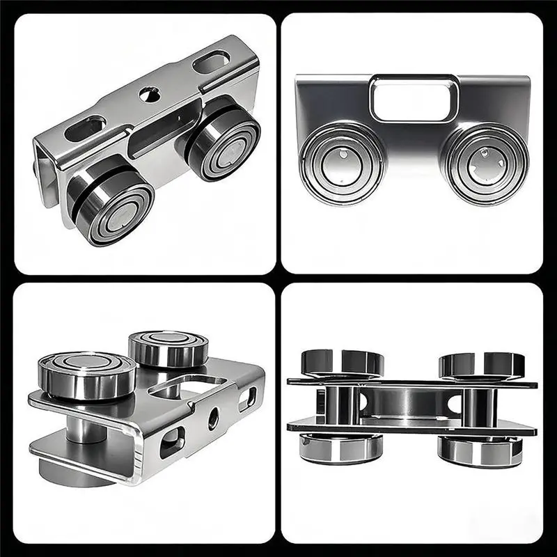 Inventory-4 Wheel Trolley Assembly Rollers,Load & Stable Roller Trolley For Electric Hoist, Suit For 1-5/8In Wide And Taller