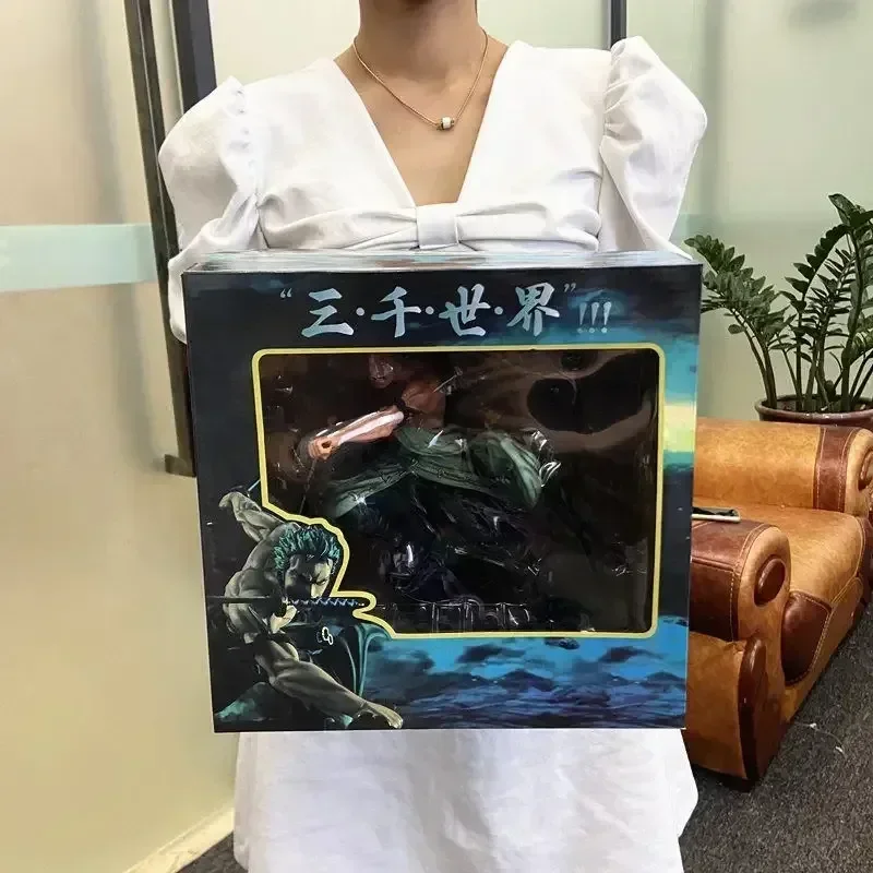 Anime jeden kawałek trzy tysiące figurek świata Zoro Pop trzy-nóż Model postaci z Anime prezent urodzinowy ozdoby kolekcjonerskie zabawki
