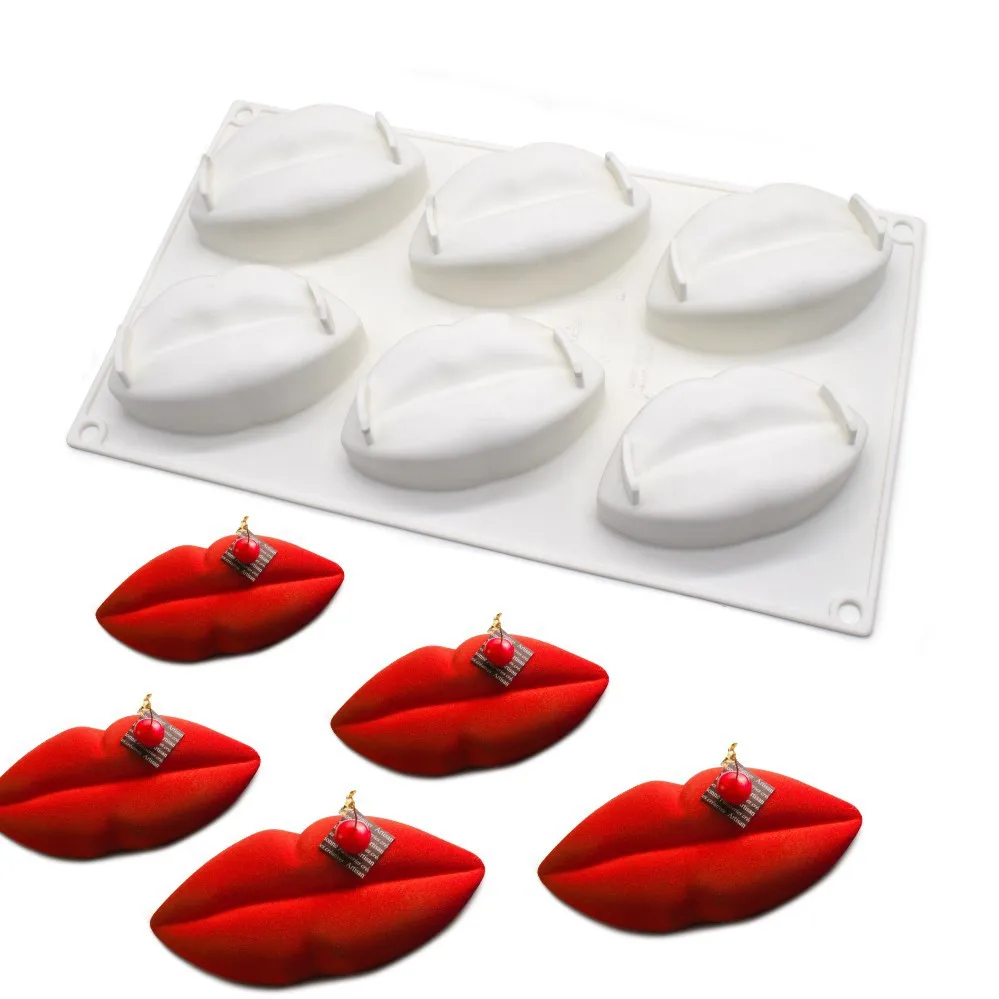 

Red Lips Mousse Mold Fondant Silicone Handmade Chocolate Mould Valentine's Cake Decorating Tools Baking Accessories