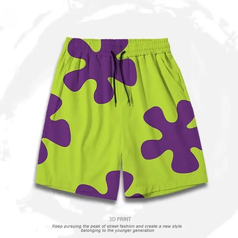 

2025 summer beach pants pie men's and women's seaside vacation five-point pants loose casual sports shorts