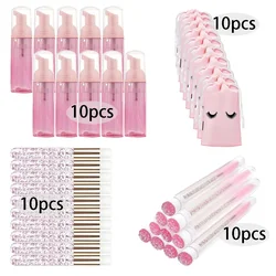40Pcs/Set Foam Bottle Brush 60ml Plastic Empty Foam Pump Bottle Eyelashes Cosmetic Bottle Cleaner Soap Dispenser Skin Care Tools