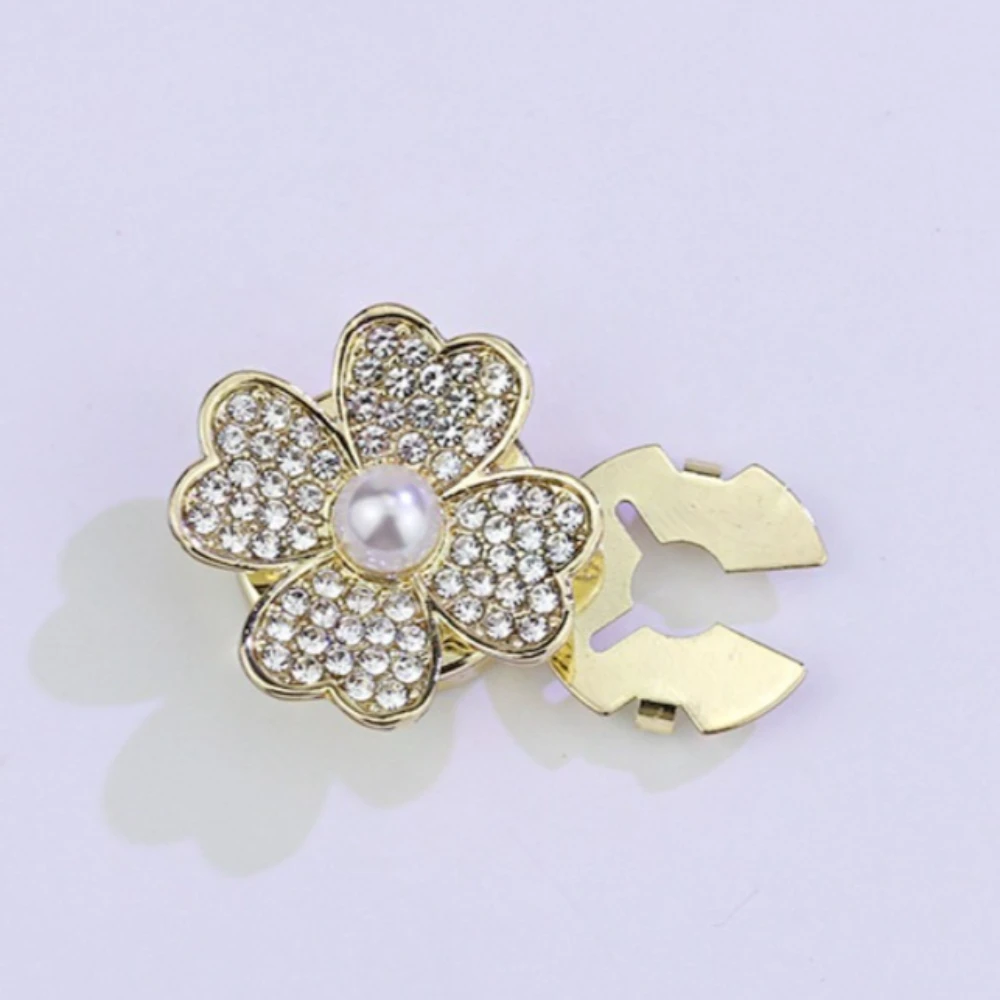1PCS Cross Border Best Seller Fashion Creative Encrusted Flower Shirt Tortoise Snap Collar Cufflinks Button Set Wholesale