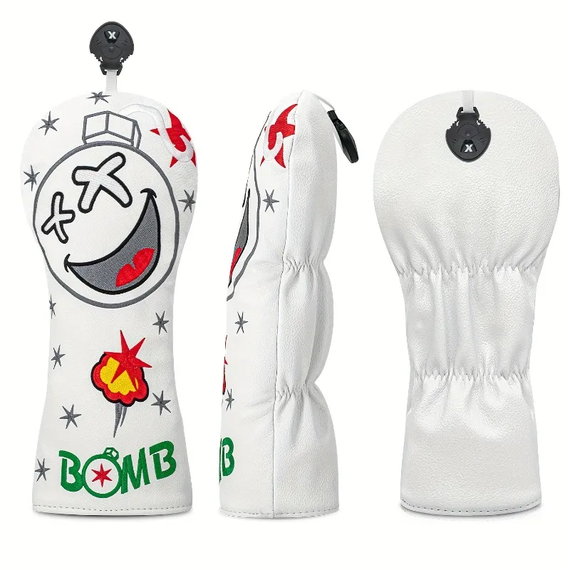 Golf Club Head Cover - White, Dustproof and Durable Shell, Golf Club Accessories, Fashionable Design, Protecting the Ball Head view 3