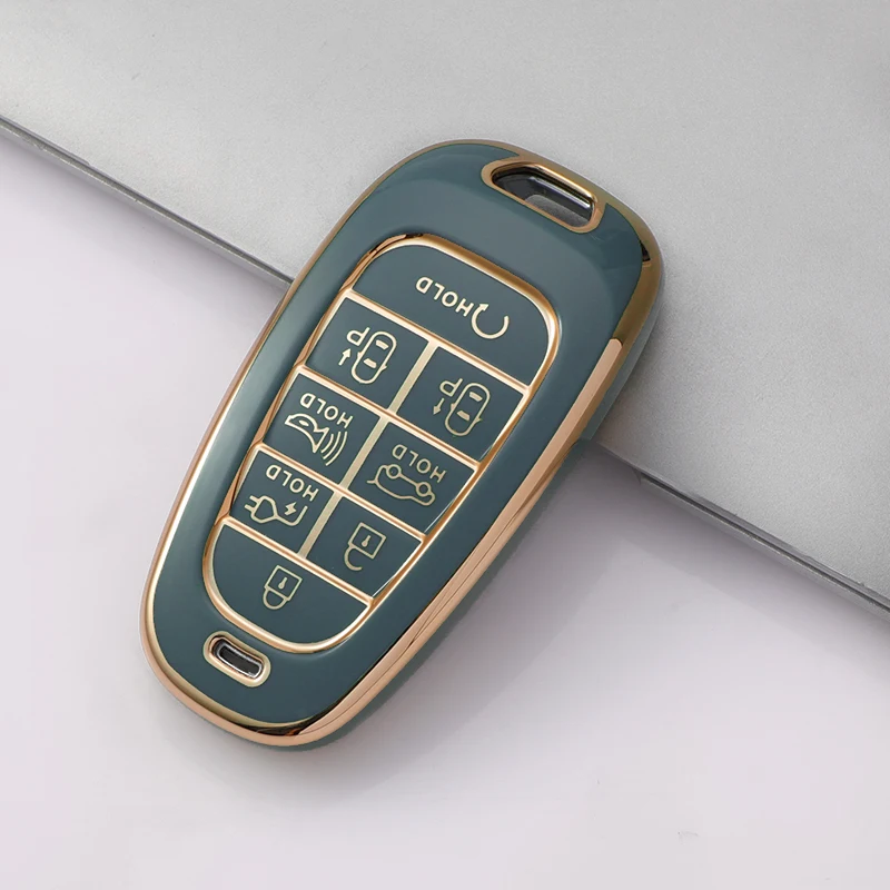 8 Buttons TPU Car Key Case Cover for Hyundai Tucson Sonata 2020 Grandeur 2020 Sonata Sel Ev 6 Ev 8 IONIQ 5 NEXO Sonata Limited