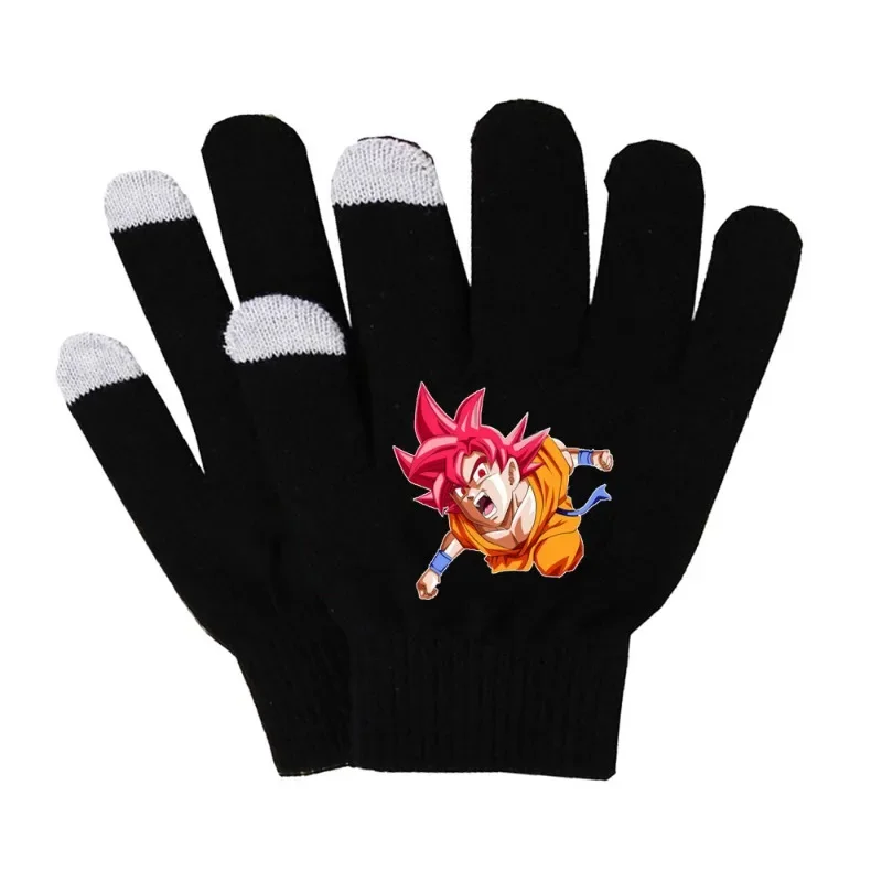 New Dragon Ball Anime Around The Knitted Warm Gloves Son Goku Printing Thickened Gloves Men and Women Riding Touch Screen Gloves