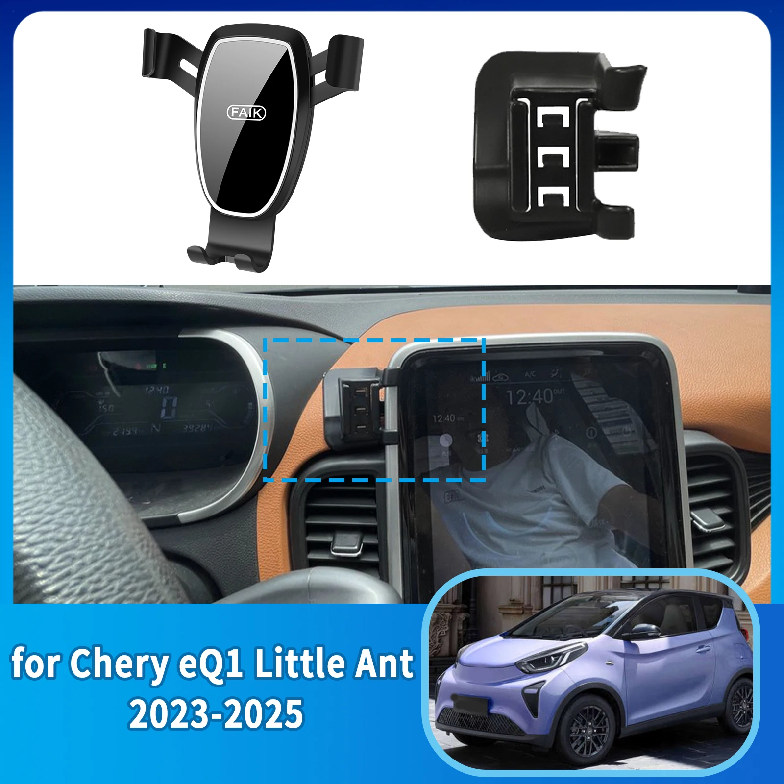 

Car Mobile Phone Holder for Chery eQ1 Little Ant 2023 2024 2025 Navigation Stand Auto GPS Bracket Accessories