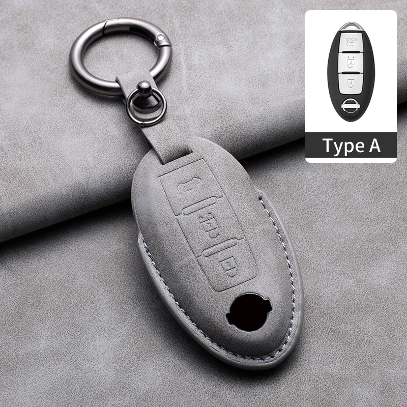 

New Fashion Leather Car Key Fob Case Cover For Nissan Tiida Qashqai J11 J10 Micra Kicks Altima X-Trail Fuga Navara Leaf Note Car