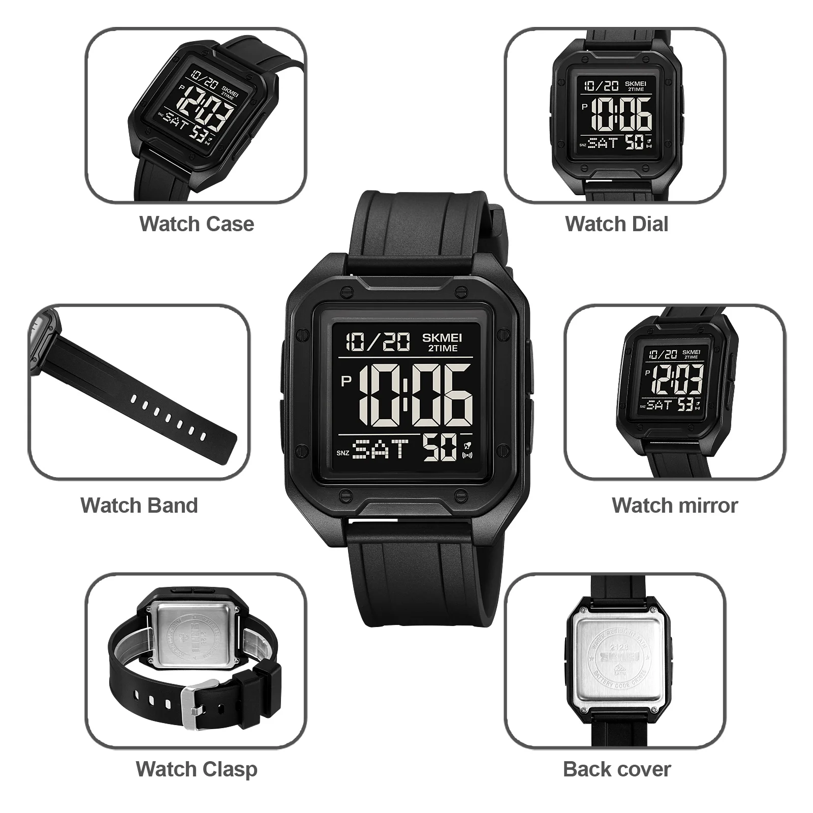 Skmei Military Back Light Countdown Sport Wristwatch Mens Casual Waterproof Calendar Alarm Stopwatch Watches Male reloj hombre