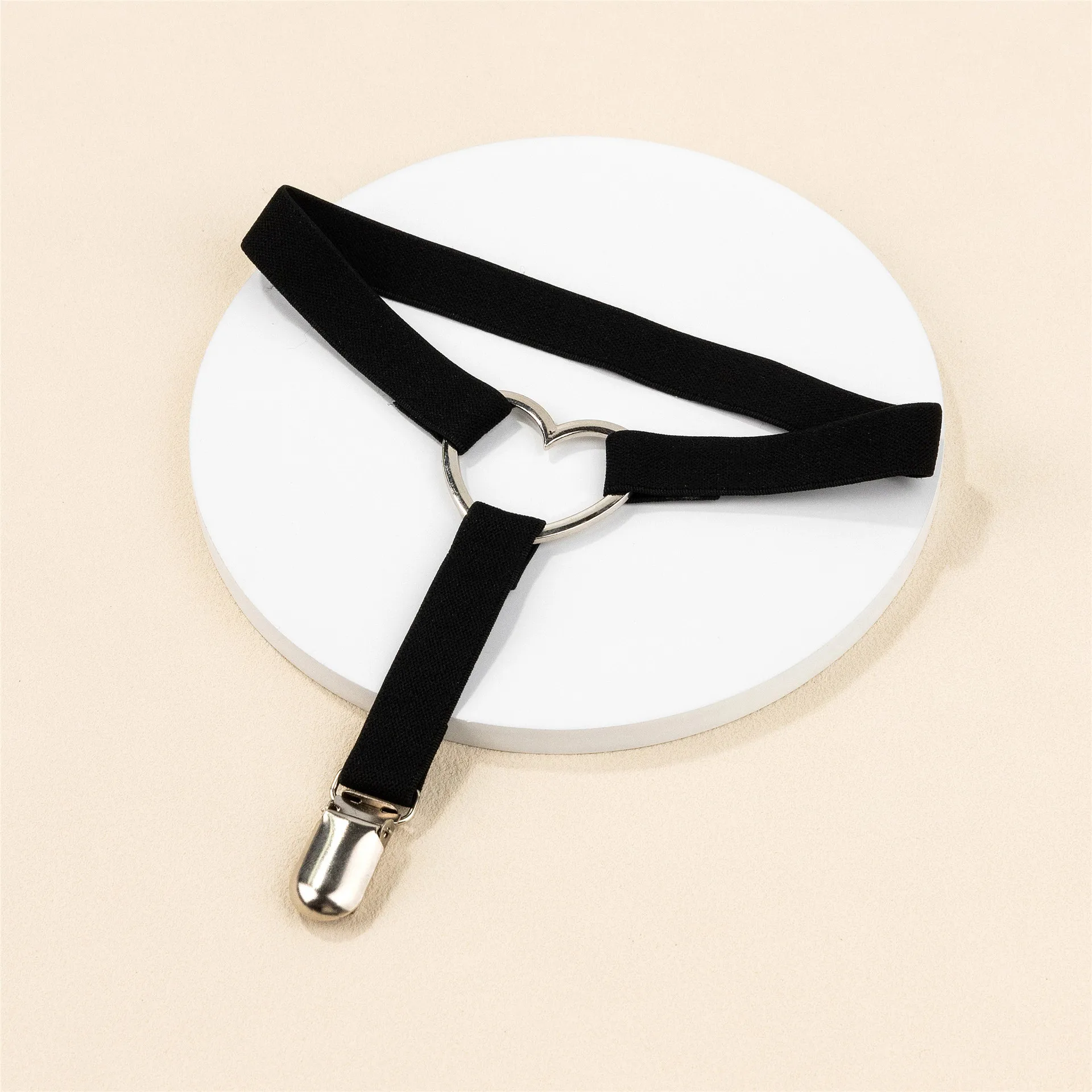 Fashionable Sweet Heart Geometric Elastic Sexy Garter Belts Elegant Black White Delicate Leg Accessories