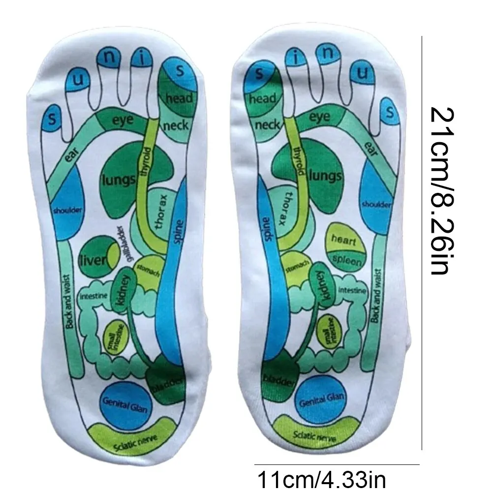 1 Pair Acupressure Socks Acupressure Reflexology Socks Yoga Foot Massage Foot Point Diagram Acupoint Socks Physiotherapy