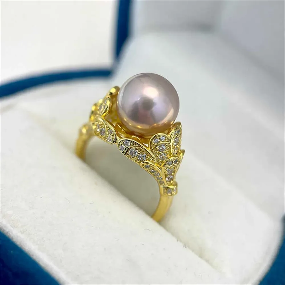 Solid S925 Sterling Silver Pearl Ring Settings Findings & Accessories - for Jewelry Making Bulk Wholesale Craft Supplies 10-14mm