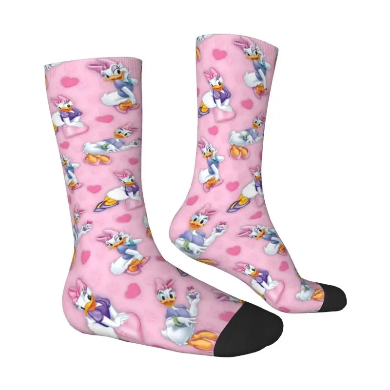 Beautiful Daisy Duck Dress Socks for Men Women Warm Funny Novelty Donald Duck Crew Socks