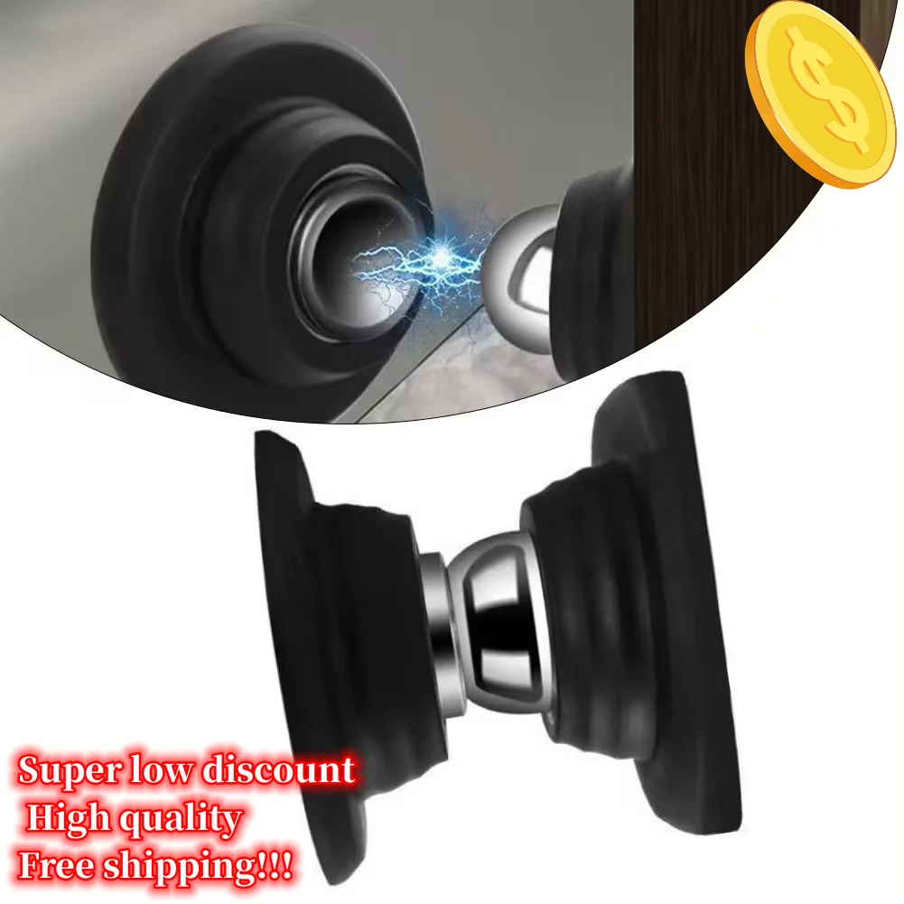 

1pc Magnetic Door Stopper Holder Free-punch Door Stop Silicone 4.7cm Anti Collision Windproof Household Hardware Accessories